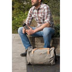 Vue Sac weekend en toile de couleur gris| Krokrodeal