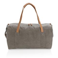 Vue Sac weekend en toile de couleur gris| Krokrodeal