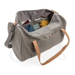 Vue Sac weekend en toile de couleur gris| Krokrodeal