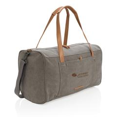 Vue Sac weekend en toile de couleur gris| Krokrodeal