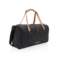 Vue Sac weekend en toile de couleur noir| Krokrodeal