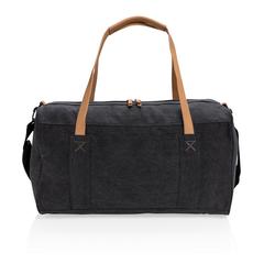 Vue Sac weekend en toile de couleur noir| Krokrodeal