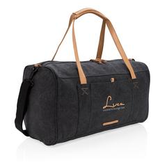 Vue Sac weekend en toile de couleur noir| Krokrodeal