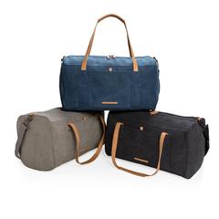 Vue Sac weekend en toile de couleur noir| Krokrodeal