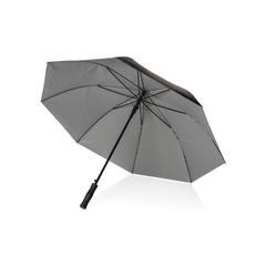 Vue Parapluie 27" rPET bi couleur ouverture auto Impact AWARE™ de couleur gris| Krokrodeal