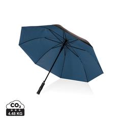 Vue Parapluie 27" rPET bi couleur ouverture auto Impact AWARE™ de couleur bleu| Krokrodeal