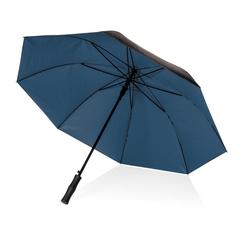 Vue Parapluie 27" rPET bi couleur ouverture auto Impact AWARE™ de couleur bleu| Krokrodeal
