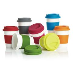 Vue Tasse à café en PLA de couleur bleu| Krokrodeal