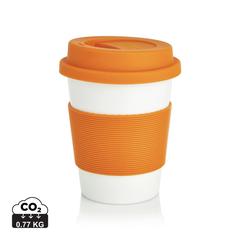 Vue Tasse à café en PLA de couleur orange| Krokrodeal
