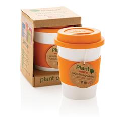 Vue Tasse à café en PLA de couleur orange| Krokrodeal