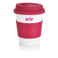 Vue Tasse à café en PLA de couleur rose| Krokrodeal