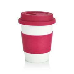 Vue Tasse à café en PLA de couleur rose| Krokrodeal