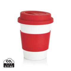 Vue Tasse à café en PLA de couleur rouge| Krokrodeal