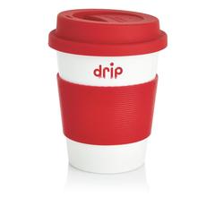 Vue Tasse à café en PLA de couleur rouge| Krokrodeal