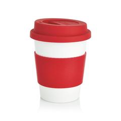 Vue Tasse à café en PLA de couleur rouge| Krokrodeal