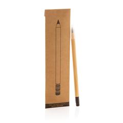 Vue Crayon infini en bambou avec gomme de couleur marron| Krokrodeal
