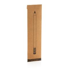 Vue Crayon infini en bambou avec gomme de couleur marron| Krokrodeal
