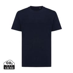 Vue T-shirt coupe décontractée en coton recyclé Iqoniq Kakadu de couleur bleu| Krokrodeal