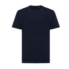 Vue T-shirt coupe décontractée en coton recyclé Iqoniq Kakadu de couleur bleu| Krokrodeal
