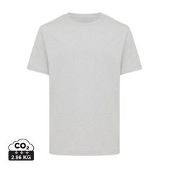Vue T-shirt coupe décontractée en coton recyclé Iqoniq Kakadu de couleur gris| Krokrodeal