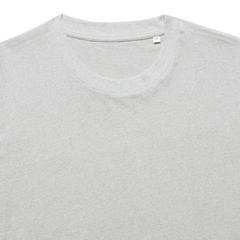 Vue T-shirt coupe décontractée en coton recyclé Iqoniq Kakadu de couleur gris| Krokrodeal