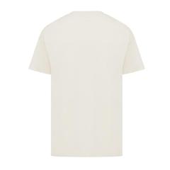 Vue T-shirt coupe décontractée en coton recyclé Iqoniq Kakadu de couleur beige| Krokrodeal
