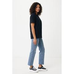Vue T-shirt coupe décontractée en coton recyclé Iqoniq Kakadu de couleur noir| Krokrodeal