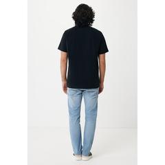 Vue T-shirt coupe décontractée en coton recyclé Iqoniq Kakadu de couleur noir| Krokrodeal