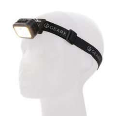 Vue Lampe torche frontale en ABS recyclé RCS Gear X de couleur gris| Krokrodeal