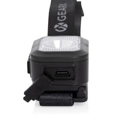 Vue Lampe torche frontale en ABS recyclé RCS Gear X de couleur gris| Krokrodeal