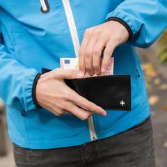 Vue Portefeuille anti RFID de couleur noir| Krokrodeal