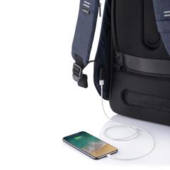 Vue Sac à dos antivol Bobby Hero Small de couleur bleu| Krokrodeal