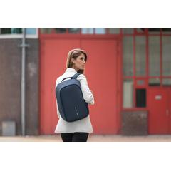 Vue Sac à dos antivol Bobby Hero Small de couleur bleu| Krokrodeal