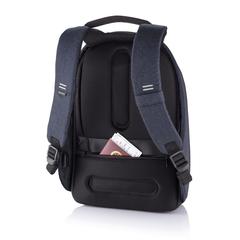 Vue Sac à dos antivol Bobby Hero Small de couleur bleu| Krokrodeal
