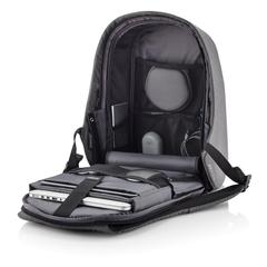 Vue Sac à dos antivol Bobby Hero Small de couleur gris| Krokrodeal