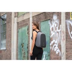 Vue Sac à dos antivol Bobby Hero Small de couleur gris| Krokrodeal