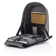 Vue Sac à dos antivol Bobby Hero Small de couleur gris| Krokrodeal