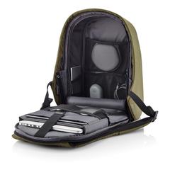 Vue Sac à dos antivol Bobby Hero Small de couleur vert| Krokrodeal