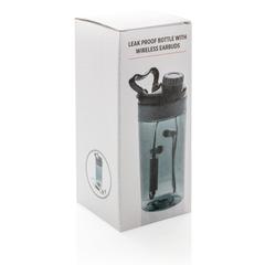 Vue Bouteille étanche avec écouteurs sans fil de couleur gris| Krokrodeal
