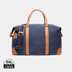 Vue VINGA Duffle bag en toile recyclée RCS Bosler de couleur bleu| Krokrodeal