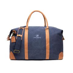 Vue VINGA Duffle bag en toile recyclée RCS Bosler de couleur bleu| Krokrodeal