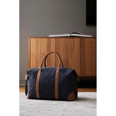 Vue VINGA Duffle bag en toile recyclée RCS Bosler de couleur bleu| Krokrodeal