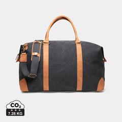 Vue VINGA Duffle bag en toile recyclée RCS Bosler de couleur noir| Krokrodeal
