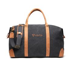 Vue VINGA Duffle bag en toile recyclée RCS Bosler de couleur noir| Krokrodeal