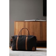Vue VINGA Duffle bag en toile recyclée RCS Bosler de couleur noir| Krokrodeal