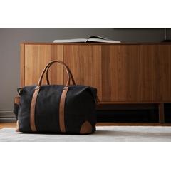 Vue VINGA Duffle bag en toile recyclée RCS Bosler de couleur noir| Krokrodeal