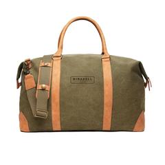 Vue VINGA Duffle bag en toile recyclée RCS Bosler de couleur vert| Krokrodeal