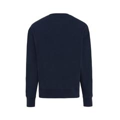 Vue Sweater à col rond en coton recyclé Iqoniq Kruger de couleur bleu| Krokrodeal