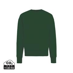 Vue Sweater à col rond en coton recyclé Iqoniq Kruger de couleur vert| Krokrodeal