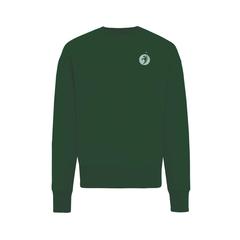 Vue Sweater à col rond en coton recyclé Iqoniq Kruger de couleur vert| Krokrodeal